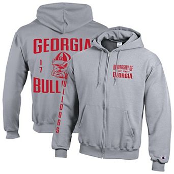 Men's Champion Gray Georgia Bulldogs Varsity Powerblend Full-Zip Fleece Hoodie