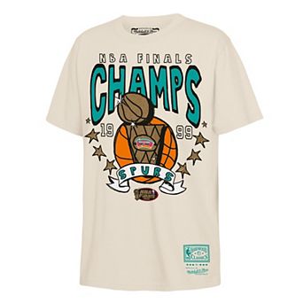 Youth Mitchell & Ness Natural San Antonio Spurs 1999 NBA Finals Champions Hardwood Classics History T-Shirt