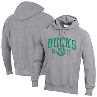 Men's Champion Heather Gray Oregon Ducks Established Reverse Weave Hoodie