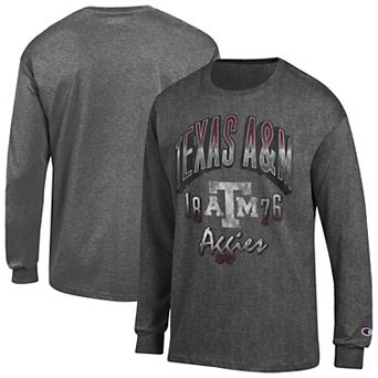 Men's Champion Heather Charcoal Texas A&M Aggies Bold Long-Sleeve T-Shirt