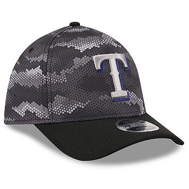 Men's New Era Black Texas Rangers Camo 39THIRTY A-Frame Flex Hat