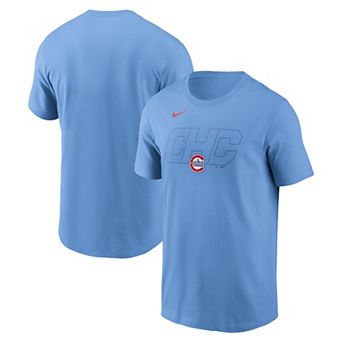 Men's Nike Light Blue Chicago Cubs Alternate Logo T-Shirt