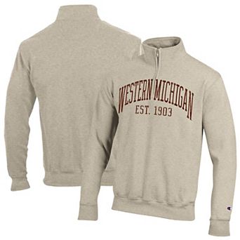 Men's Champion Cream Western Michigan Broncos Established Date Quarter-Zip Pullover