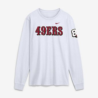 Men's Nike White San Francisco 49ers 80th Anniversary Goal Line Stand Long Sleeve T-Shirt