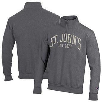Men's Champion Heather Gray St. John's Red Storm Established Date Quarter-Zip Pullover