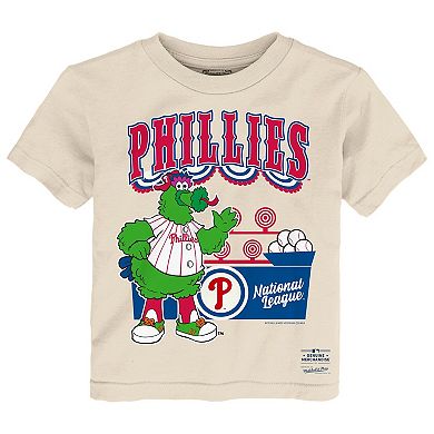 Toddler Mitchell & Ness Cream Philadelphia Phillies Step Back Up T-Shirt