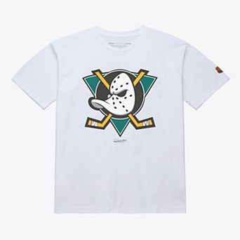 Men's Mitchell & Ness White Anaheim Ducks Core Vintage Logo T-Shirt