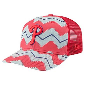 Men's New Era Denim/Red Philadelphia Phillies Aztec Denim 9SEVENTY Adjustable Hat