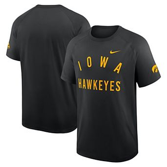 Men's Nike Black Iowa Hawkeyes Premium Performance Ready Raglan Dri-FIT T-Shirt