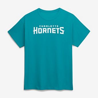 Men's Logo Athletic Teal Charlotte Hornets Wordmark T-Shirt
