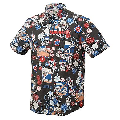 Men's Reyn Spooner Black Chicago Cubs D _a De Los Muertos Tri-Blend Button-Down Shirt