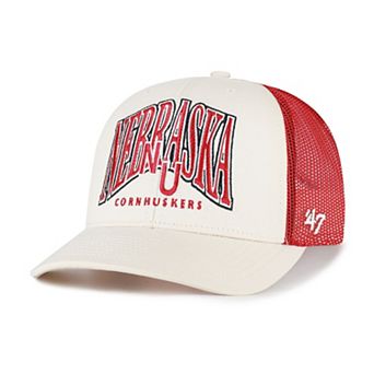 Men's '47 Cream Nebraska Huskers Drawbridge Trucker Adjustable Hat