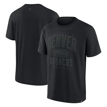 Men's Fanatics Black Denver Broncos Black Out Heavyweight T-Shirt