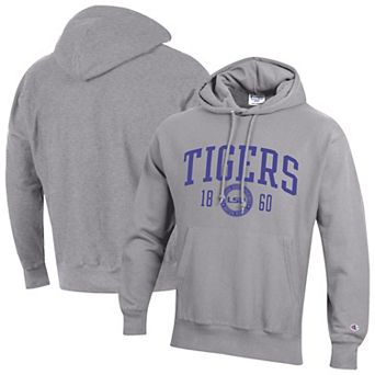 Men's Champion Heather Gray LSU Tigers Established Reverse Weave Hoodie
