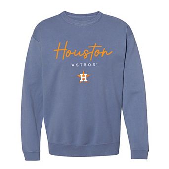 Women's Soft as a Grape Navy Houston Astros Pigment Dye Crewneck Sweatshirt