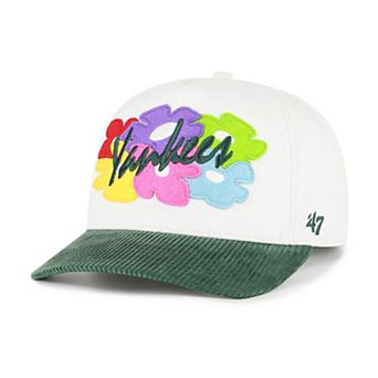 Men's '47 White/Green New York Yankees Flora Gallery Hitch Adjustable Hat