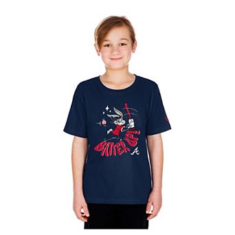 Youth New Era Navy Atlanta Braves Looney Tunes T-Shirt
