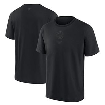 Men's Fanatics Chicago Cubs Black Out Heavyweight T-Shirt