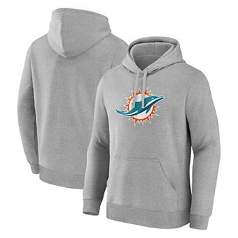 Men's Logo Athletic Heather Gray Miami Dolphins Primary Logo Hoodie