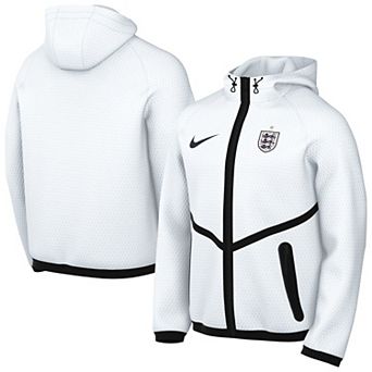 Men's Nike White England National Team 2026 Anthem Mesh Dri-FIT Full-Zip Hooded Jacket