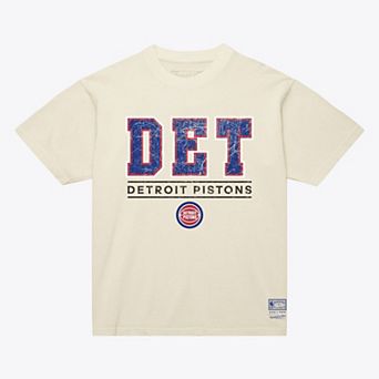 Men's Mitchell & Ness Cream Detroit Pistons Abbrev. Arch T-Shirt