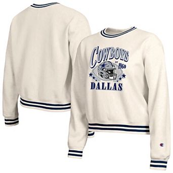 Women's Champion Cream Dallas Cowboys Reverse Weave Fleece Sweatshirt