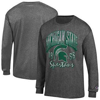 Men's Champion Heather Charcoal Michigan State Spartans Bold Long-Sleeve T-Shirt