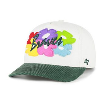 Men's '47 White/Green Atlanta Braves Flora Gallery Hitch Adjustable Hat