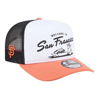 Men's New Era White/Orange San Francisco Giants Foodie A-Frame 9FIFTY Trucker Snapback Hat