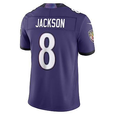 Men's Nike Lamar Jackson Purple Baltimore Ravens Vapor F.U.S.E. Stitched Limited Jersey