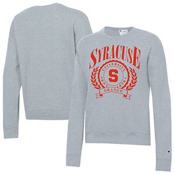 Women's Champion Heather Gray Syracuse Orange Academic Crest Powerblend Crewneck Sweatshirt