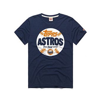 Men's Homage Navy Houston Astros MLB x Topps Baseball The Real One Tri-Blend T-Shirt