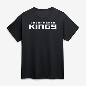 Men's Logo Athletic Black Sacramento Kings Wordmark T-Shirt