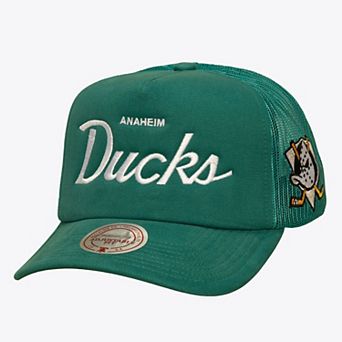 Men's Mitchell & Ness Teal Anaheim Ducks Head Coach Trucker Adjustable Hat