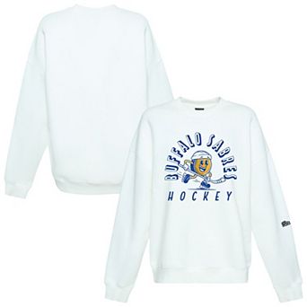 Women's Hype and Vice White Buffalo Sabres Action Mascot Oversized Sweatshirt