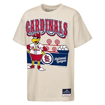 Youth Mitchell & Ness Cream St. Louis Cardinals Step Back Up Mascot T-Shirt