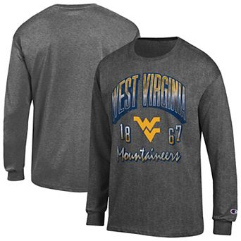 Men's Champion Heather Charcoal West Virginia Mountaineers Bold Long-Sleeve T-Shirt