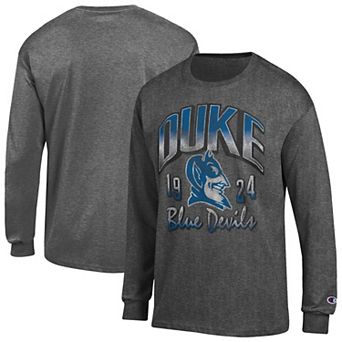 Men's Champion Heather Charcoal Duke Blue Devils Bold Long-Sleeve T-Shirt