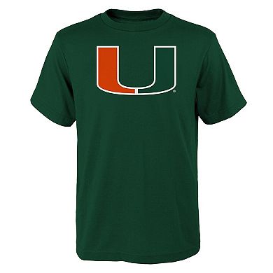 Youth Outerstuff Green Miami Hurricanes Primary Logo T-Shirt