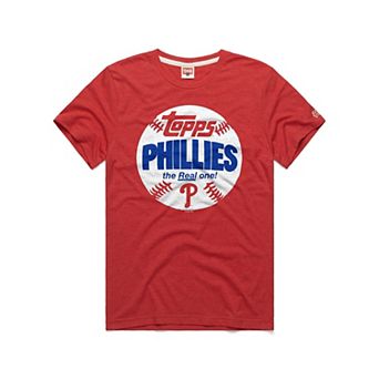 Men's Homage Red Philadelphia Phillies MLB x Topps Baseball The Real One Tri-Blend T-Shirt