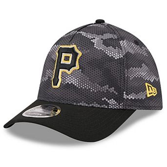 Men's New Era Black Pittsburgh Pirates Camo 39THIRTY A-Frame Flex Hat