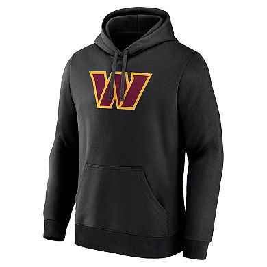 Men's Logo Athletic Black Washington Commanders Primary Logo Hoodie