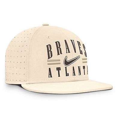 Men's Nike Natural Atlanta Braves True Dri-FIT AeroBill Fitted Hat