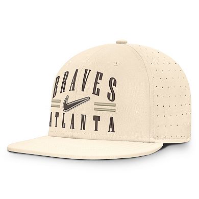 Men's Nike Natural Atlanta Braves True Dri-FIT AeroBill Fitted Hat