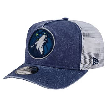Men's New Era Navy/White Minnesota Timberwolves Washed Meshback 9FIFTY Adjustable Hat