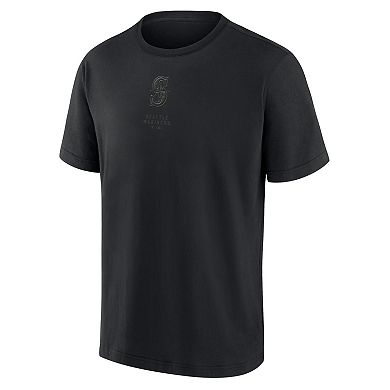 Men's Fanatics Seattle Mariners Black Out Heavyweight T-Shirt