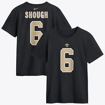 Men's Nike Tyler Shough Black New Orleans Saints Name & Number T-Shirt