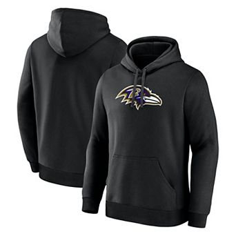 Men's Logo Athletic Black Baltimore Ravens Primary Logo Hoodie