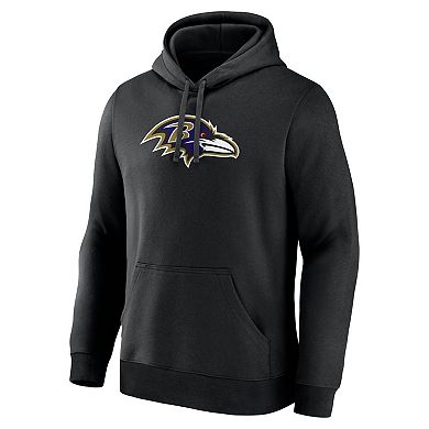 Men's Logo Athletic Black Baltimore Ravens Primary Logo Hoodie