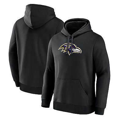 Men's Logo Athletic Black Baltimore Ravens Primary Logo Hoodie